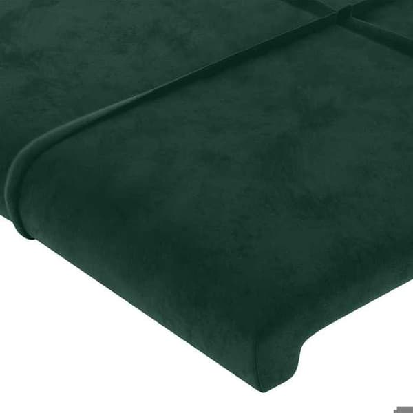 Maison Exclusive - LED-päätyvihreä 80x5x118/128 cm Sametti Mörkgrön