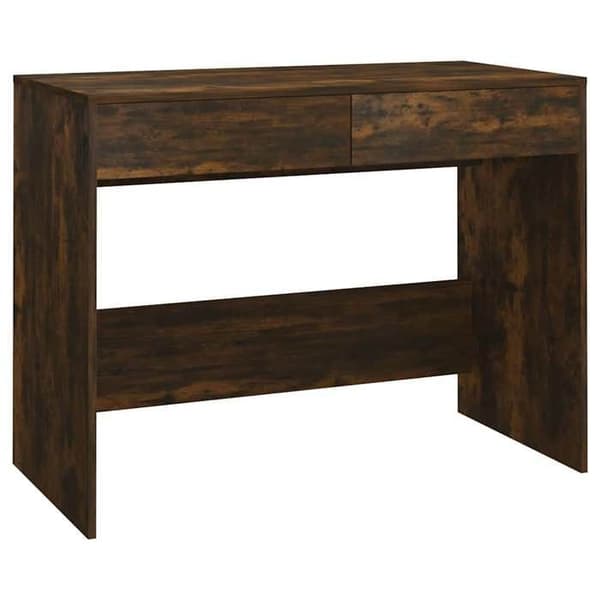 Kontor - EKSKLUSIVT HUS - Røget eg 101x50x76,5 cm - Spånplade - 2 skuffer - Robust konstruktion Rökt ek