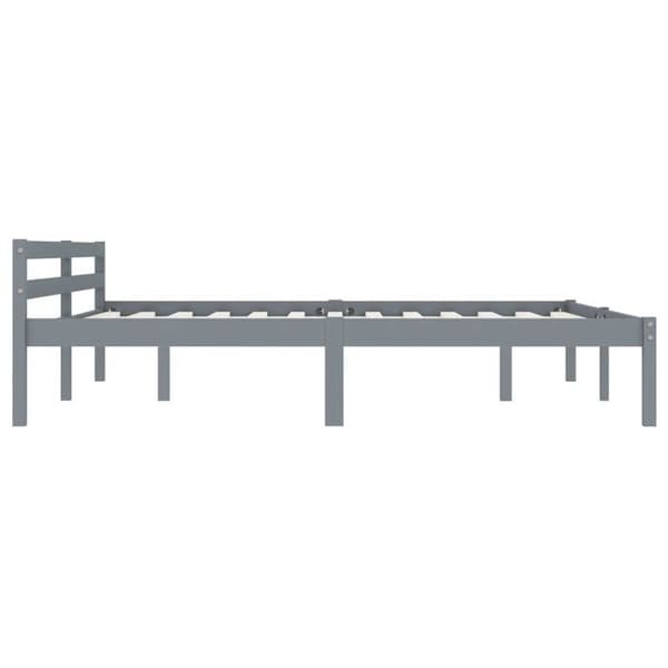Sengestel - Eksklusiv Hus - Massivt fyrretræ - 160 x 200 cm - Moderne grå grå