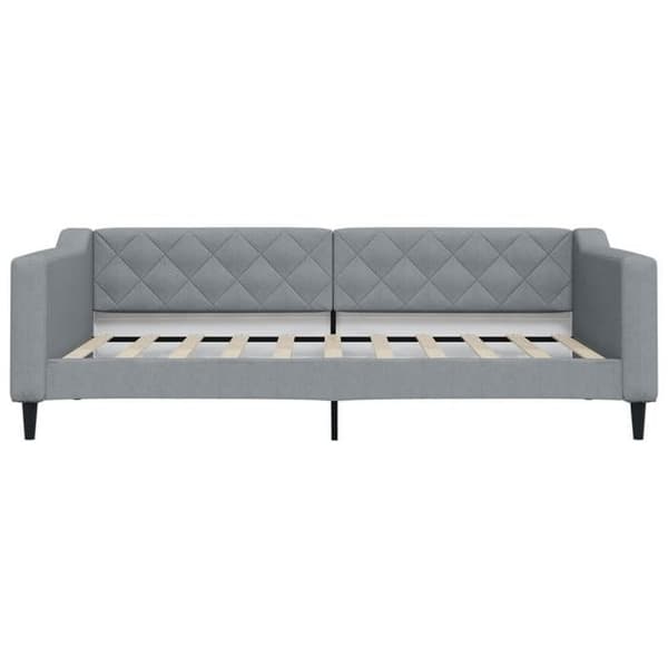 Dagsäng - EXKLUSIVT HUS - 100 x 190 cm - Ljusgrått tyg - 2-i-1 soffa-säng - Sängbotten ingår Ljusgrått