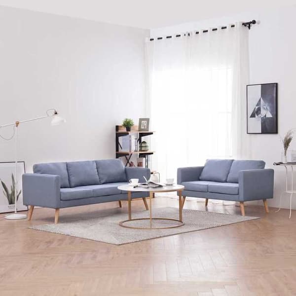 Maison Exclusive - Sätt med 2-sits och 3-sits soffor i ljusgrått tyg Ljusgrått