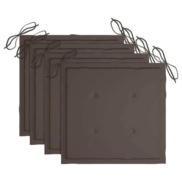 Maison Exclusive - Fällbara stolar med kuddar, 4 delar, i massivt teak Taupe (kuddar)