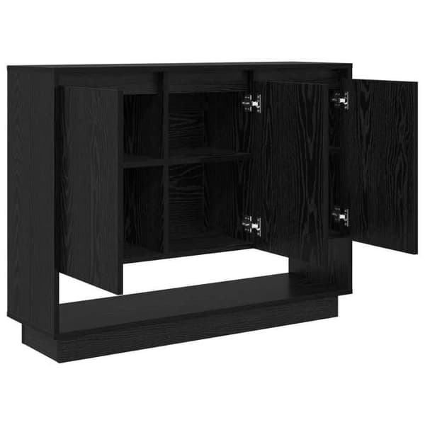 Maison Exclusive - Buffé Ek svart 97 x 29 x 75 cm Ingenjörsträ svart ek