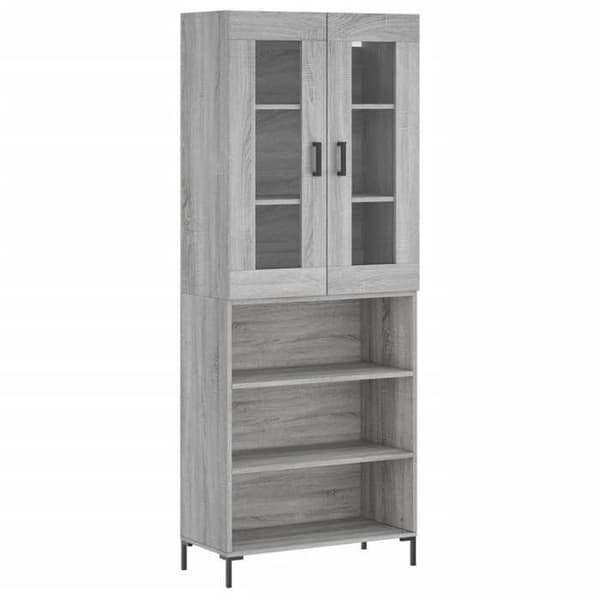 Maison Exclusive - Buffé hög Sonoma grå 69,5x34x180 cm Ingenjörsträ