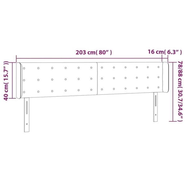 Maison Exclusive - LED Hovedgærde Grå 203x16x78/88 cm Simil læder
