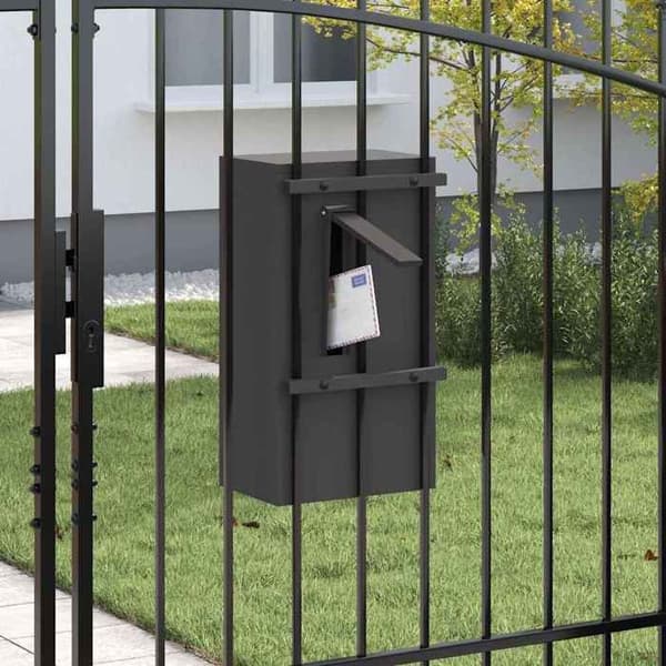 Maison Exclusive - postkasse med opbevaring Sort 30 x 20 x 55 cm Stål Svart