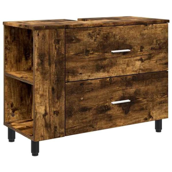 Maison Exclusive - Badeværelsesvaskeskab Røget eg 80 x 35 x 60 cm