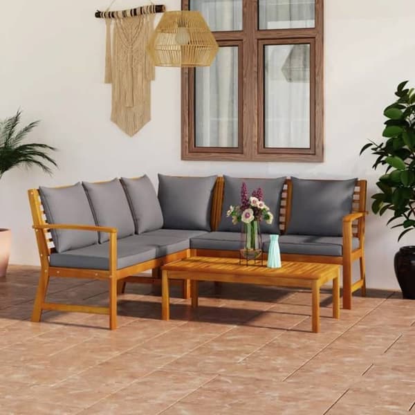 Maison Exclusive - Havegruppe 4 stk med pude i solid akacietræ