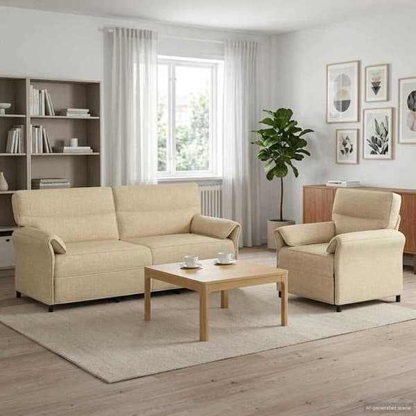 Maison Exclusive - 2 kpl sohvasetti, kerma, kangas