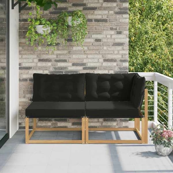 Modulær udendørs sofa - EKSKLUSIV HUS - Modulær - Massiv akacie - UV-bestandig Textilene - Velegnet til udendørs brug Vit