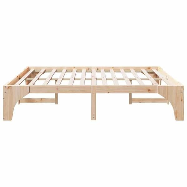 Maison Exclusive - Sängram Brun 200 x 200 cm Massivt trä