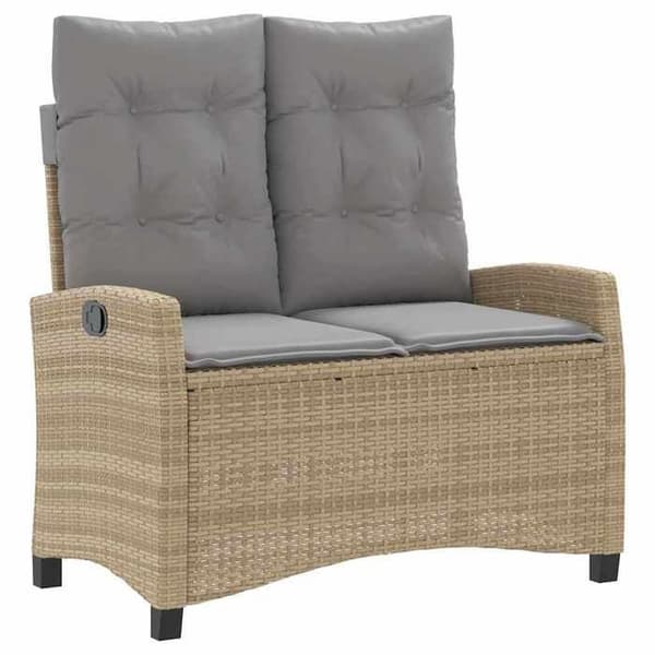 Maison Exclusive - Puutarhakalusteryhmä ja 2 kpl beige polyrottinkityynyä