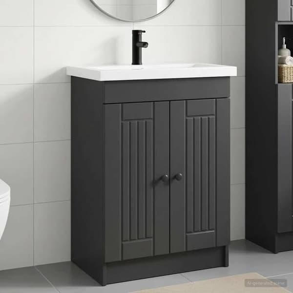 Maison Exclusive - Musta kylpyhuonekalustesarja 78,5 x 37,5 x 81 cm
