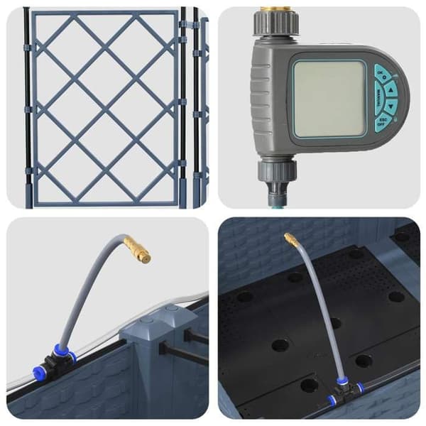 Jardinière - EXKLUSIVT HUS - Pack 5 - PP - Grå - 120 x 120 x 126 cm Grå