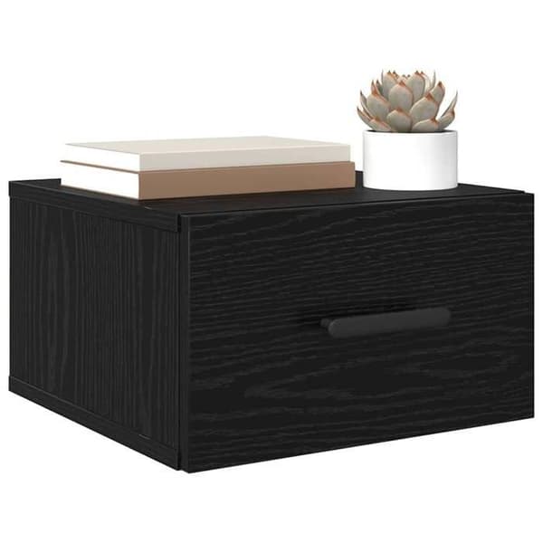 Væghylde - MAISON EXCLUSIVE - 35 x 35 x 20 cm - Sæt med 2 stk - Sort ingeniørtræ - Pladsbesparende