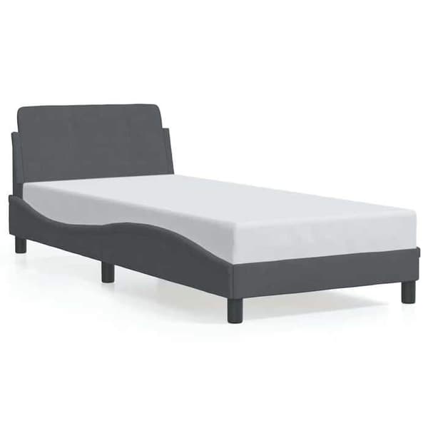 Sengestel - EKSKLUSIV HUS - Dover - Mørkegrå - 90x190 cm - Velour Mörkgrå