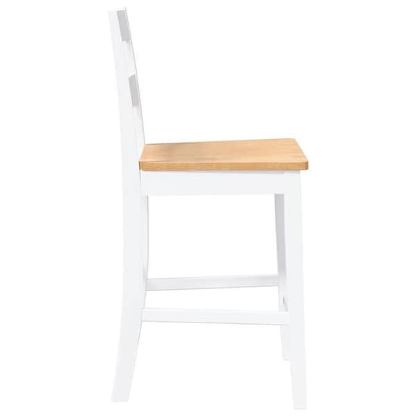 Maison Exclusive - Barstolar 2 st vit massiv gummiträ
