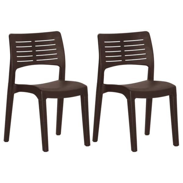 Maison Exclusive - Puutarhatuolit 2 kpl Moka Polypropeeni