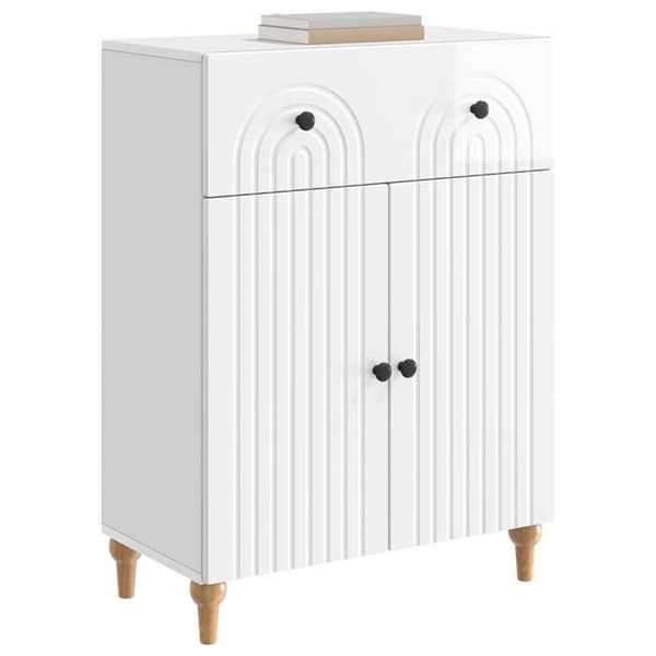 Maison Exclusive - Hvid glans buffet 66 x 34,5 x 90 cm Ingeniørtræ