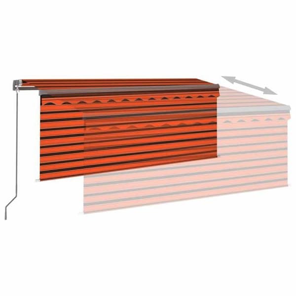 Maison Exclusive - Manuell markis med solenergi LED 3,5 x 2,5 m Apelsin