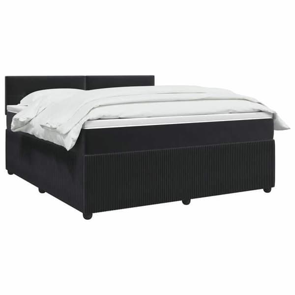 Maison Exclusive - Boxspring-sänky mustalla patjalla 180 x 200 cm samettia