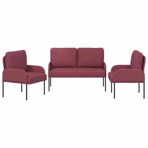 Maison Exclusive - 3 pc sofa sæt Bordeaux Krydsfiner