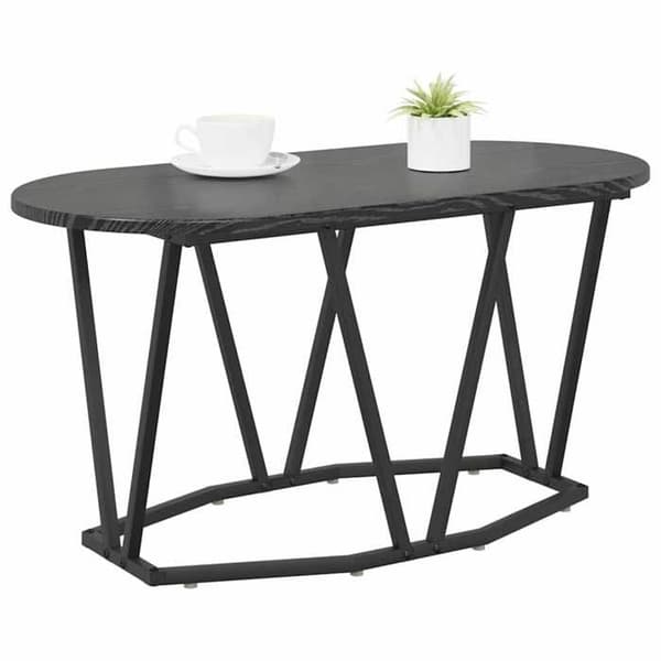 Bord - EKSKLUSIV HUS - 80 x 40 x 40,5 cm - Oval - Sort eg - Sorte ben svart ek