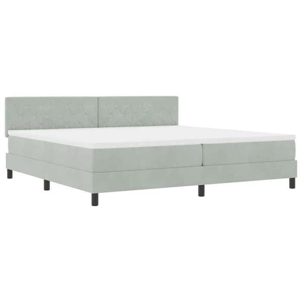 Maison Exclusive - Jousipatja vaaleanharmaa 200 x 200 cm sametti Ljusgrått