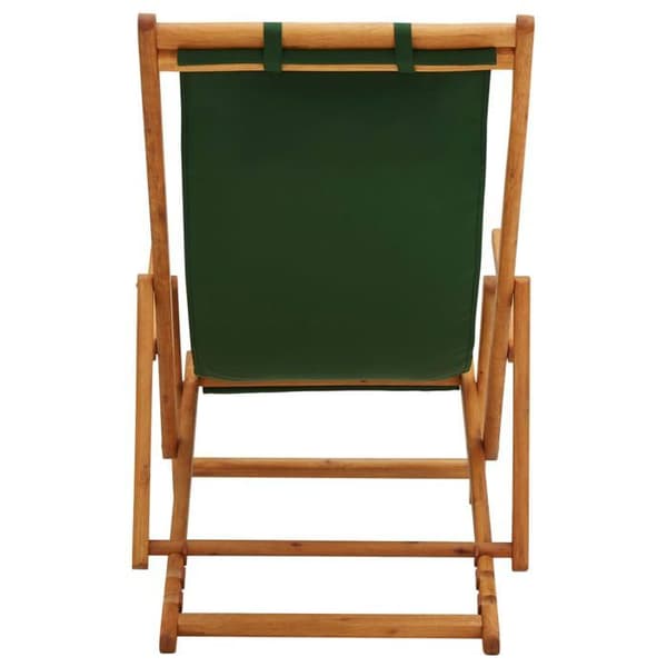 Maison Exclusive - Sammenklappelig strandstol i solid eucalyptus træ og grøn stof