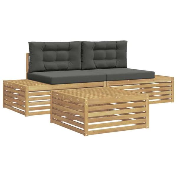 Maison Exclusive - 4-delars Utomhussoffset i Polyester Vit