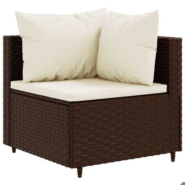 Maison Exclusive - Trädgårdsmöbler med kuddar 7 delar brun flätad resin