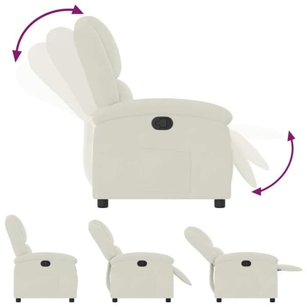 Maison Exclusive - Recliner i krämfärgad sammet Grädde