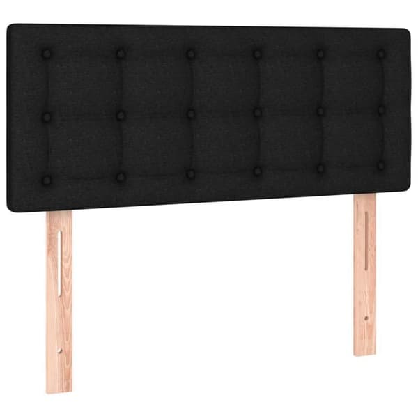 Maison Exclusive - Sengebund med lameller og madras Sort 90x190 cm Stof