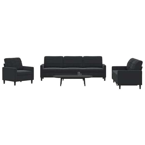 Maison Exclusive - Sæt af 4 sofaer med puder i sort velour