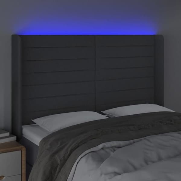 Maison Exclusive - LED-päätyharso Tummanharmaa 147x16x118/128 cm Kangas mörkgrå