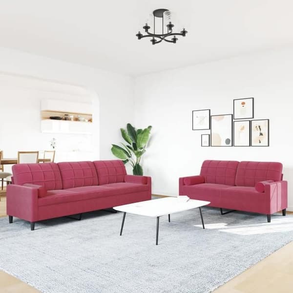 Maison Exclusive - Sæt af 2 sofaer med puder og velourpuder