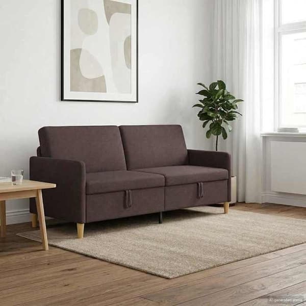 Maison Exclusive - Sofa med opbevaring Mørkebrun 192 x 78 x 87 cm Polyester