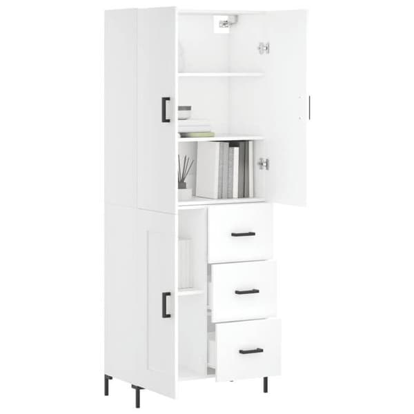 Maison Exclusive - Buffé hög Vit 69,5x34x180 cm Ingenjörsträ Vit