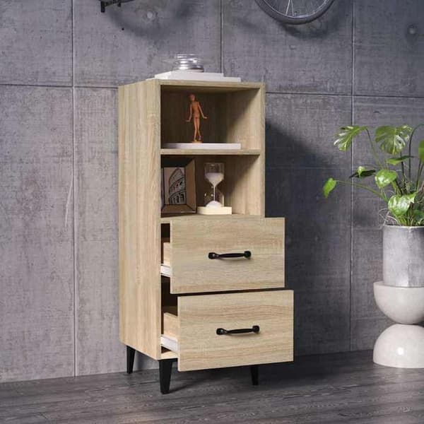 Maison Exclusive - Buffé Ek sonoma 34,5x34x90 cm Ingenjörsträ