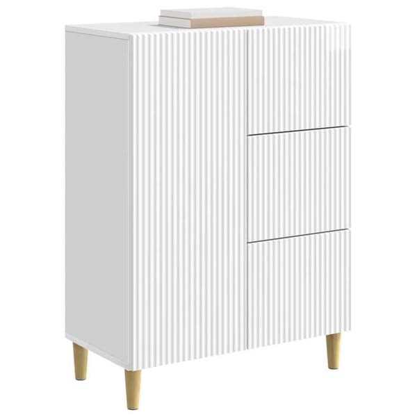 Maison Exclusive - Buffé Vit glänsande 66 x 34,5 x 90 cm Ingenjörsträ