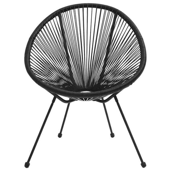 Maison Exclusive - Måneformede havestole sæt af 2 Sort Rattan