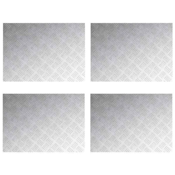 Maison Exclusive - Nez de marche 4 pc 70 x 50 cm Silver Aluminium Rektangulär Silver