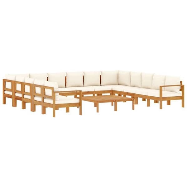 Maison Exclusive - Havegruppe med puder 10 stk solid akacietræ