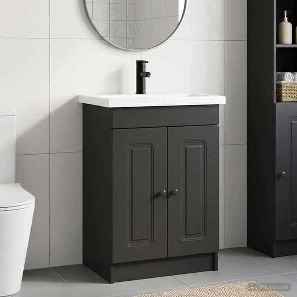 Maison Exclusive - Musta kylpyhuonekalustesarja 56 x 37,5 x 81 cm
