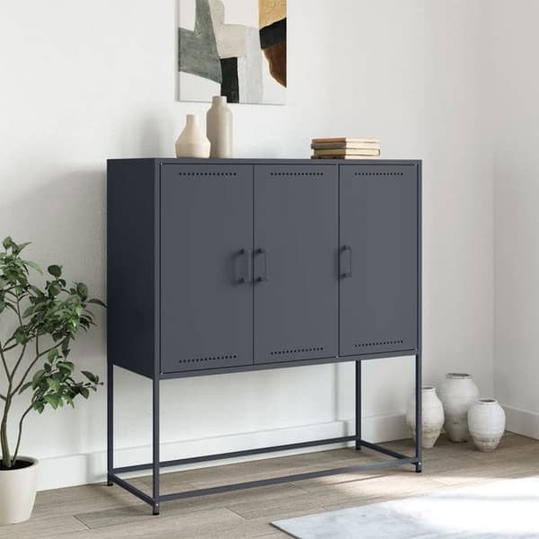 Maison Exclusive - Buffé hög antracit 100,5x39x107 cm stål
