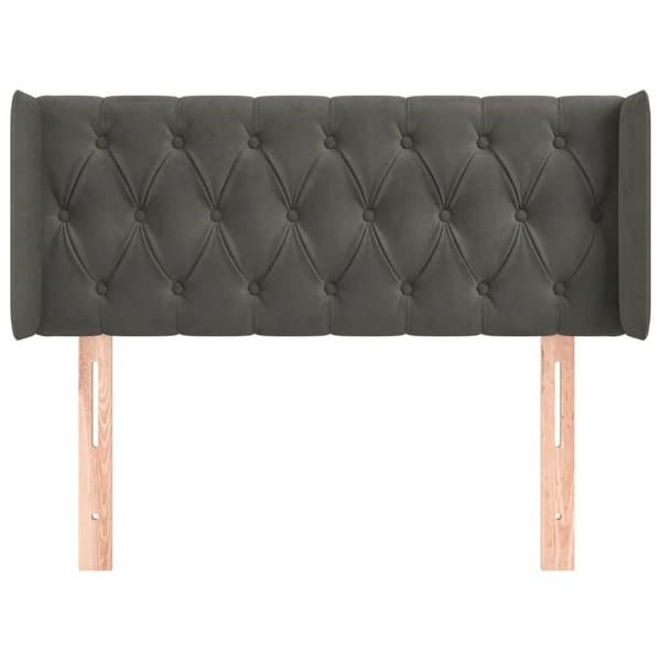 Maison Exclusive - Huvudgavel med öron Mörkgrå 103x16x78/88 cm Sammet Mörkgrå