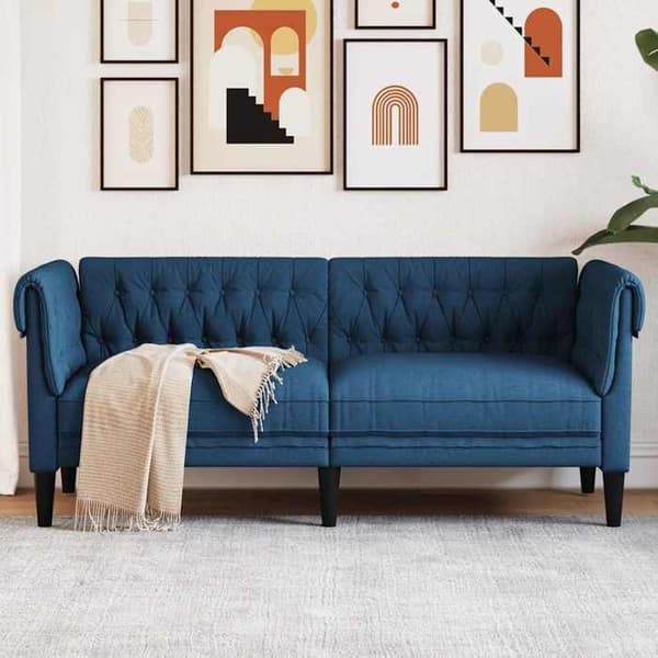 Maison Exclusive - Chesterfield 2-personers sofa blå stof