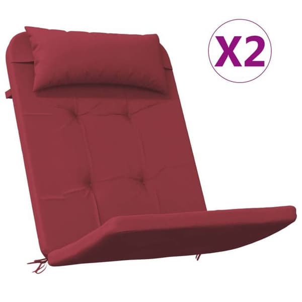 Maison Exclusive - Adirondack stolskuddar set om 2 vinröd