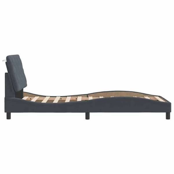 Maison Exclusive - Sängram utan madrass mörkgrå 90x200 cm sammet