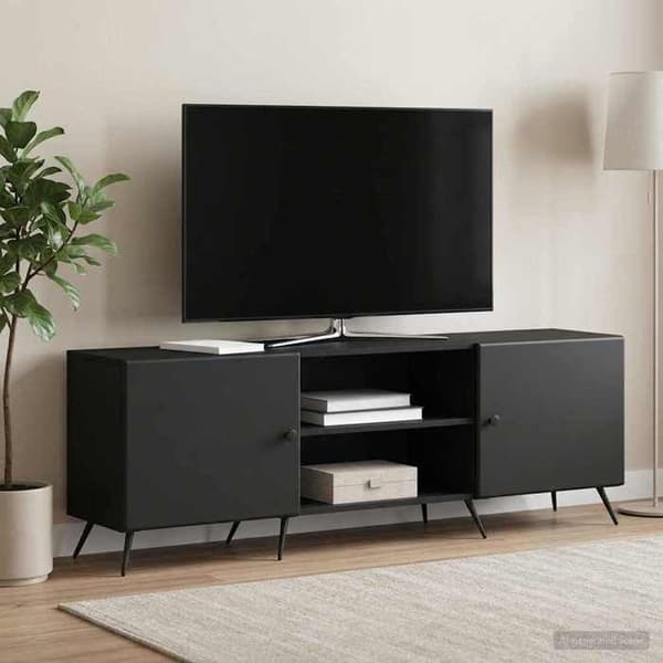 Maison Exclusive - TV-møbel 150 x 31 x 50 cm Sort Ingeniørtræ